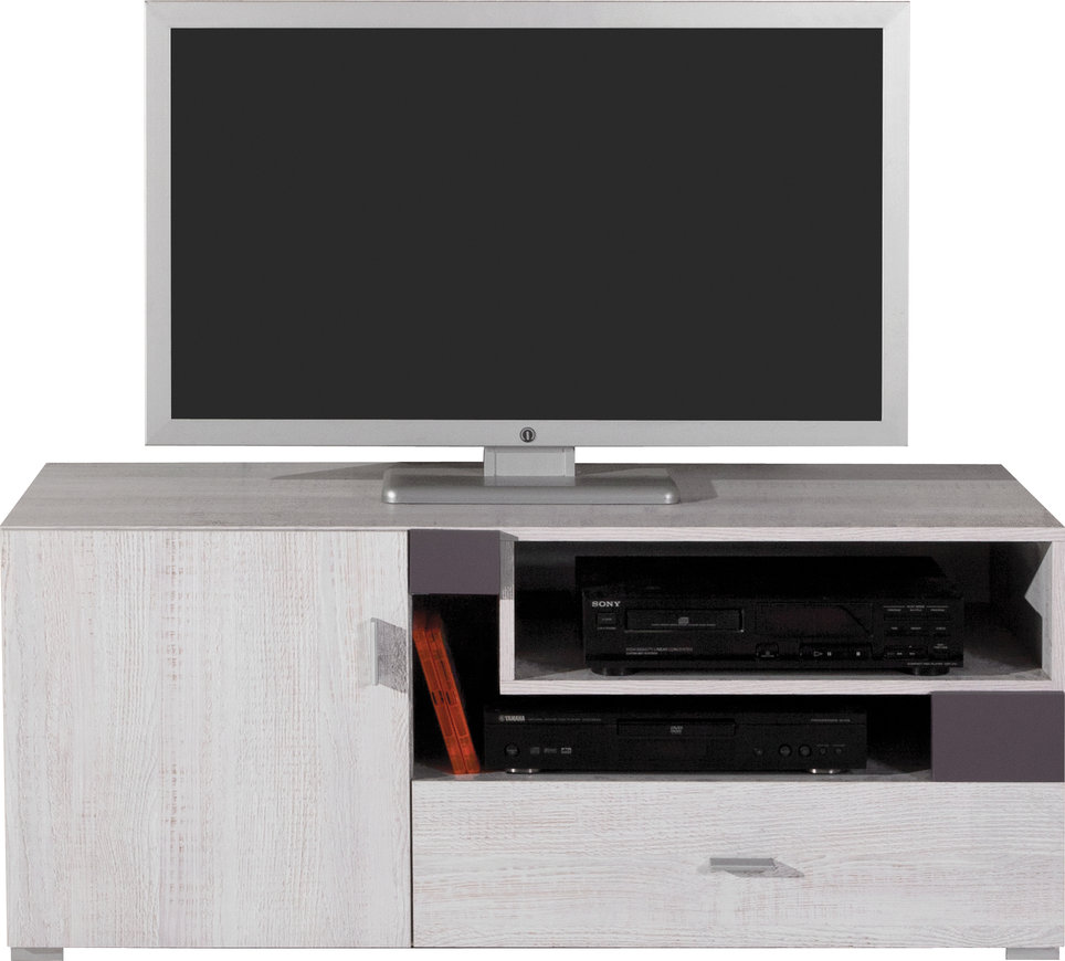 TV stolek Next NX12 Barva korpusu: Borovice bílá/tmavě fialová