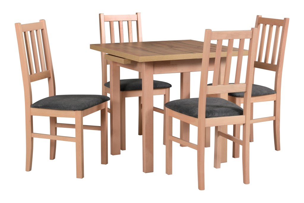Jídelní set - stůl Max 7 + 4x židle Bos 4 Potahová látka - židle: Tkanina 16B