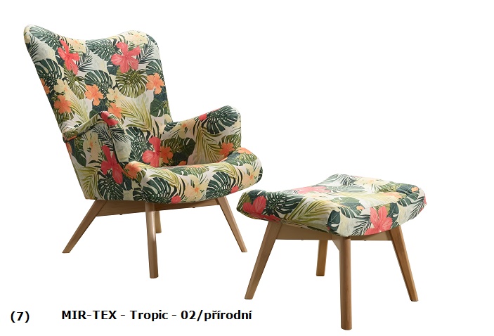 Křeslo Pik MIR-TEX Tropic 02 a podnožka Provedení: Křeslo + podnožka